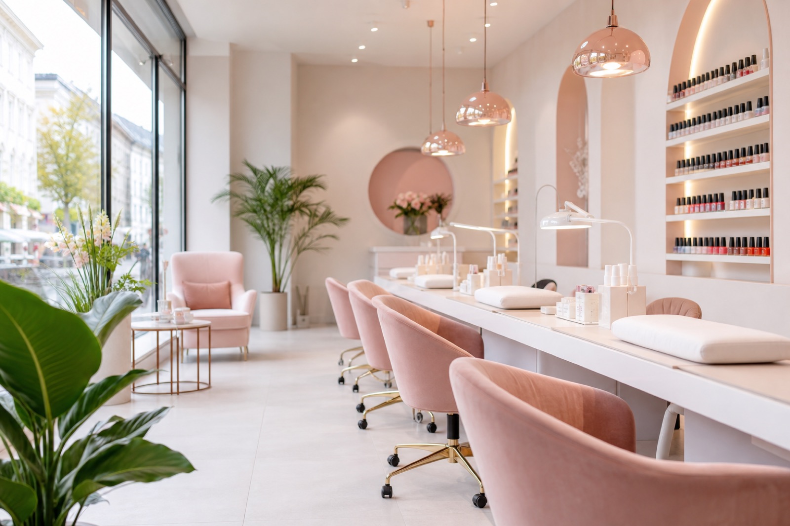 Modernes Nagelstudio-Interieur